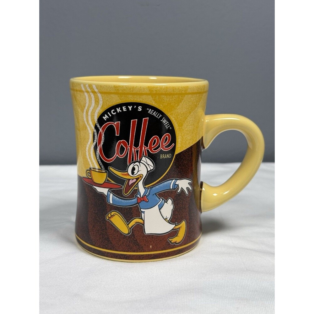 Disney Parks Donald Duck Really Swell Coffee Mug Theme Parks Retro Yellow